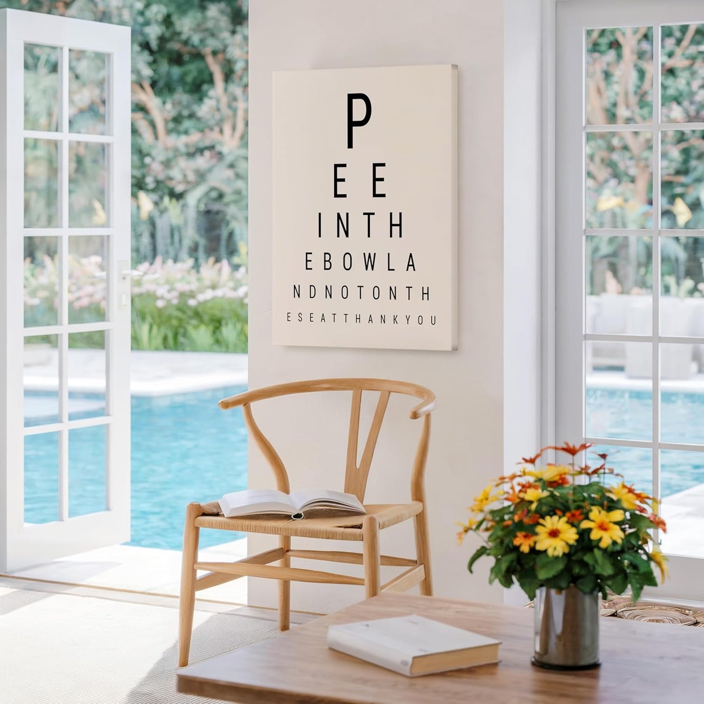Poster Master Eye Chart & Rules Canvas - Humorous Bathroom Sign Print | Minimal Typography Decor - Available in 8x10 to 30x40