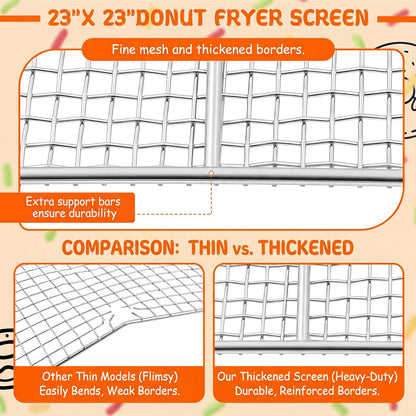 Yaocom 5 Pack Stainless Steel Bakery Screens - Heavy Duty 23 x 23 Inch Cooling Grids for Donuts & Pastries