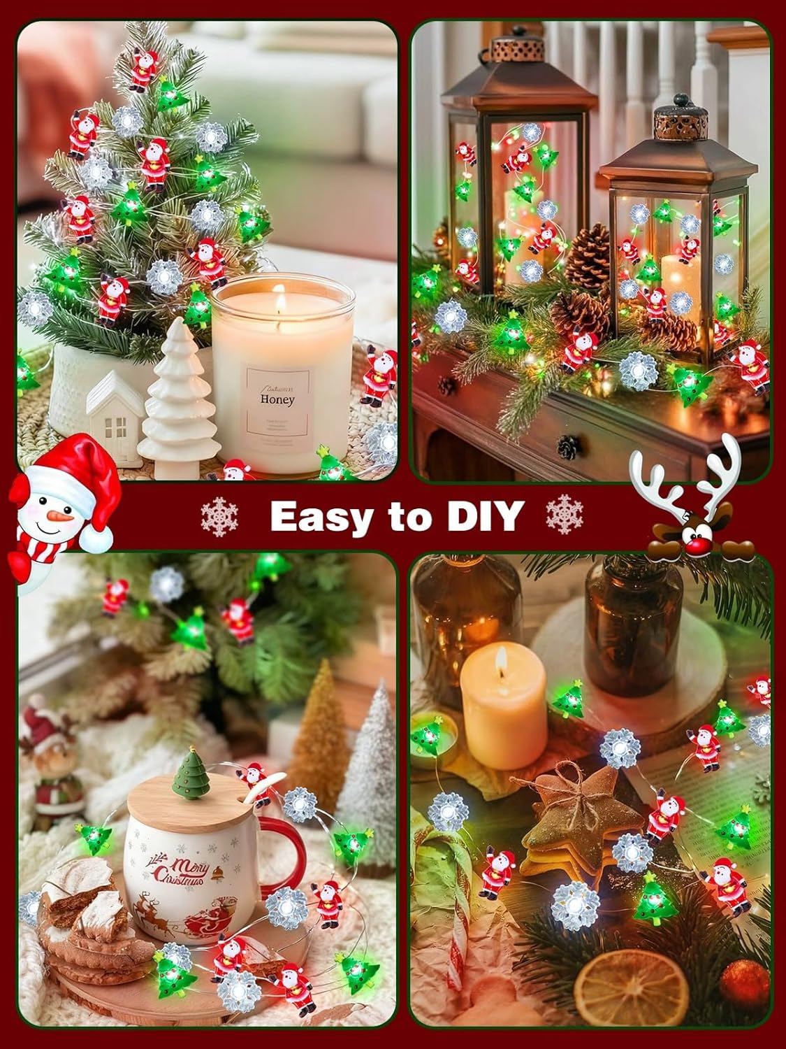Skiennix Christmas String Lights - 10ft 30LED Fairy Lights with Remote & Timer | Battery Operated for Indoor/Outdoor Decor