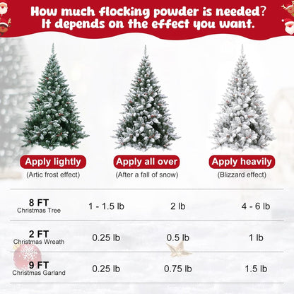 PJT Snow Flocking Powder - 0.85LB Self-Adhesive Fake Snow for Christmas Trees & Winter Crafts