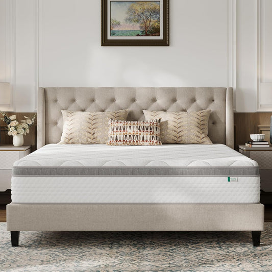 Novilla Queen Mattress - 12 Inch Hybrid Comfort Foam & Innerspring Pillow Top | Pressure Relief & Soft Support
