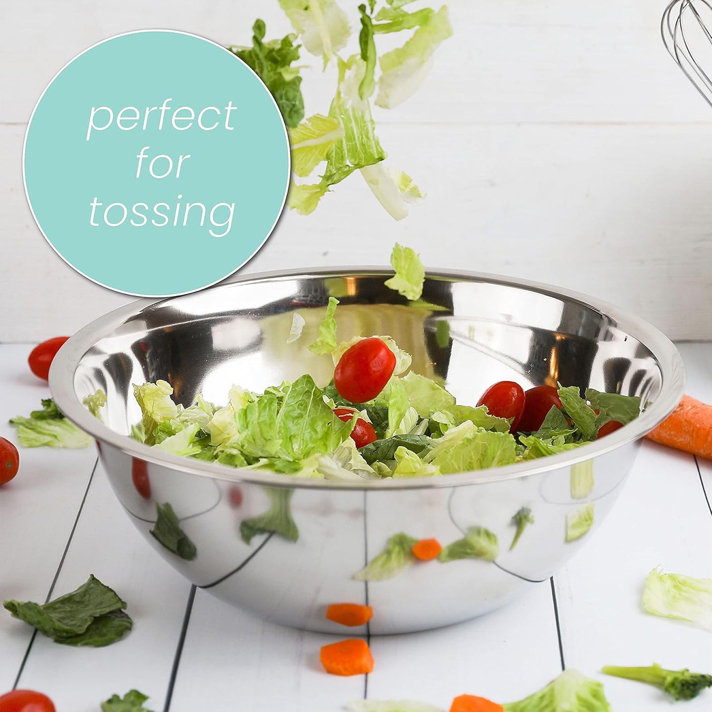 WHYSKO Stainless Steel Mixing Bowl Set - 5-Piece Eco-Friendly Food Storage Organizers | Heavy Duty for Home & Kitchen
