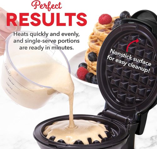 Dash Mini Waffle Maker - Compact Electric Waffle Iron with Nonstick Surface - Galaxy Print Design