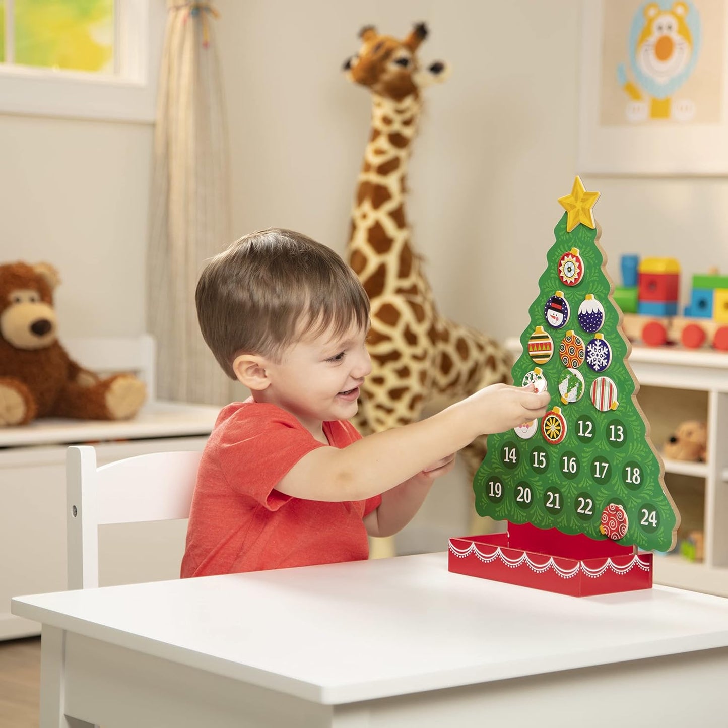 Melissa & Doug Wooden Advent Calendar - Countdown to Christmas with Magnetic Tree & 25 Magnets