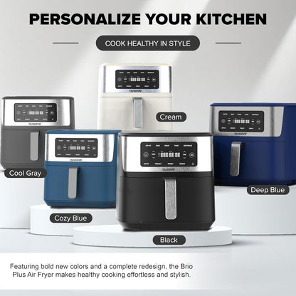 Nuwave Brio Plus 6-in-1 Air Fryer - 7 Qt Capacity | Precise Temp Control 50°F–400°F | Non-Toxic Nonstick