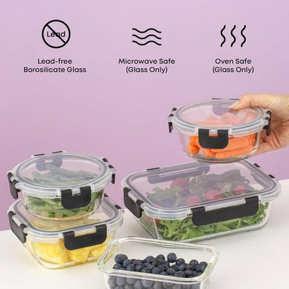 JoyJolt 24pc Borosilicate Glass Storage Containers - Airtight & Freezer Safe | Meal Prep Tupperware Set