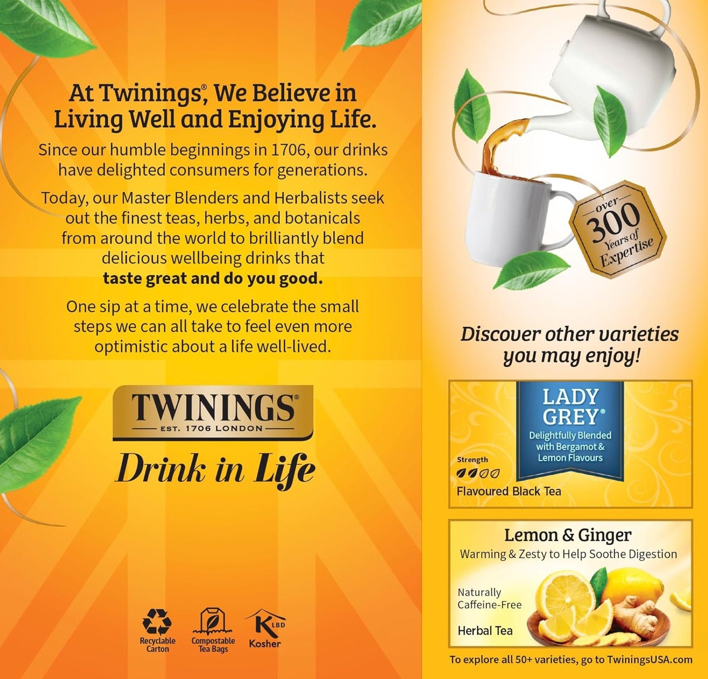 Twinings Earl Grey Black Tea - Individually Wrapped Bags, Citrus & Bergamot Flavor, 150 Count