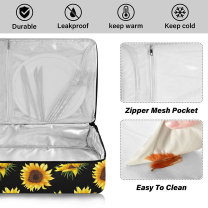 xigua Sunflower Casserole Dish Carrier, Portable Leakproof Insulated Casserole Carrier for Hot or Cold Food, Travel, Party, Picnic