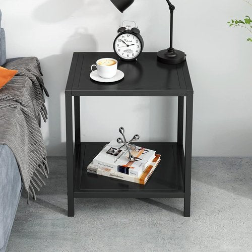 Jetonix End Table - Modern 2-Tier Nightstand with Easy Assembly | European Wrought Iron Design