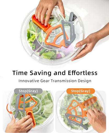 MR.SIGA Large Salad Spinner - Efficient Fruit Washing Bowl with Strainer for Greens & Vegetables