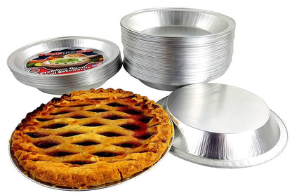 PACTOGO 9" Disposable Heavy Smooth-Wall Aluminum Foil Pie Pans (Pack of 100)