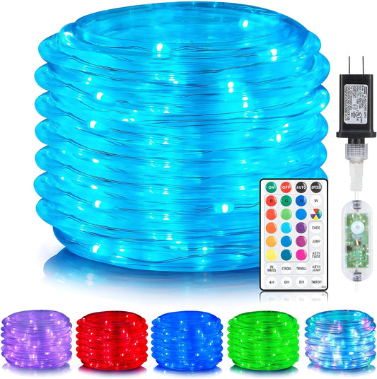 ANJAYLIA LED Rope Lights - 66ft Waterproof String Lights with 16 Color Options & Remote Control for Indoor/Outdoor Decor