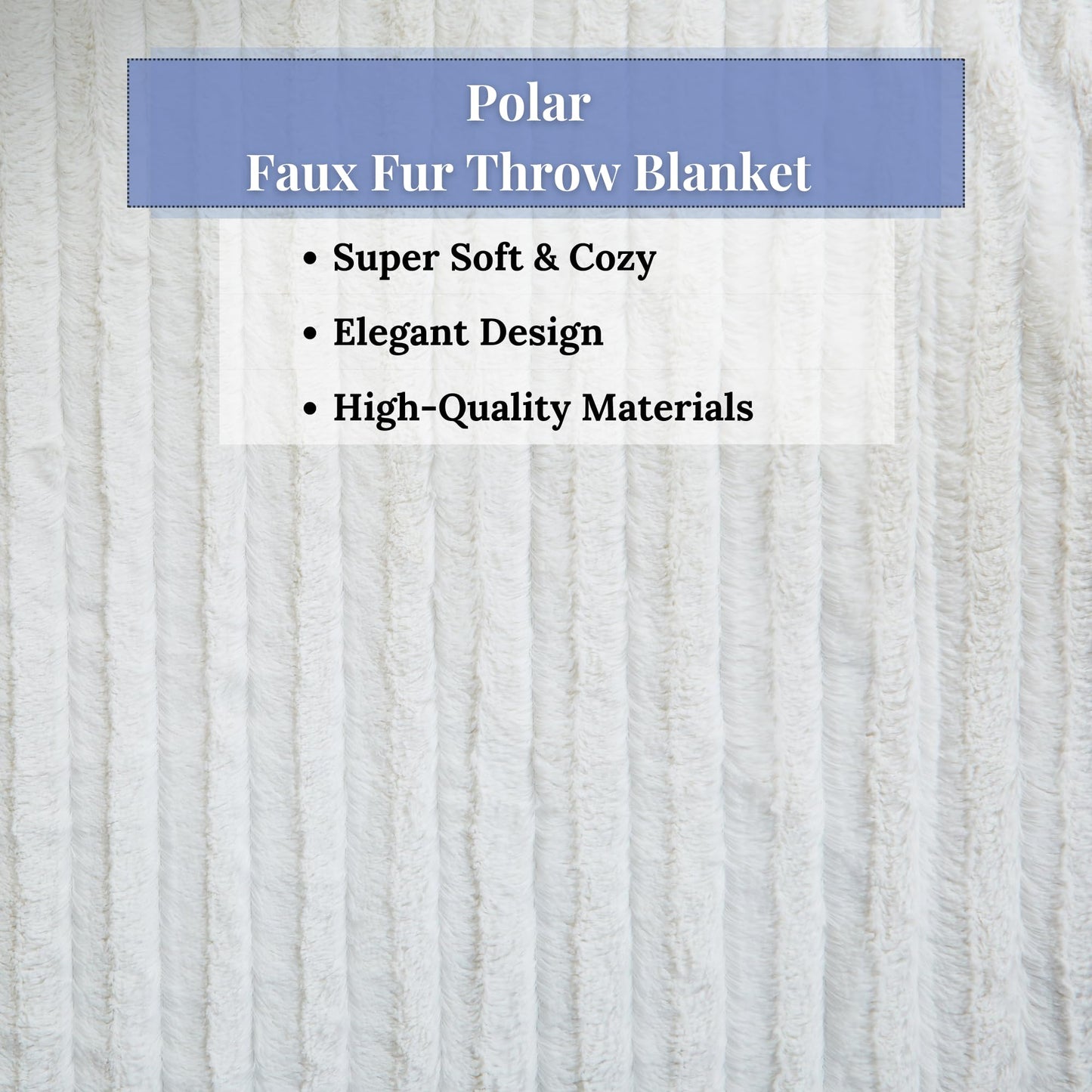 Tache White Ivory Super Soft Warm Polar Faux Fur with Sherpa Throw Blanket 63 x 87