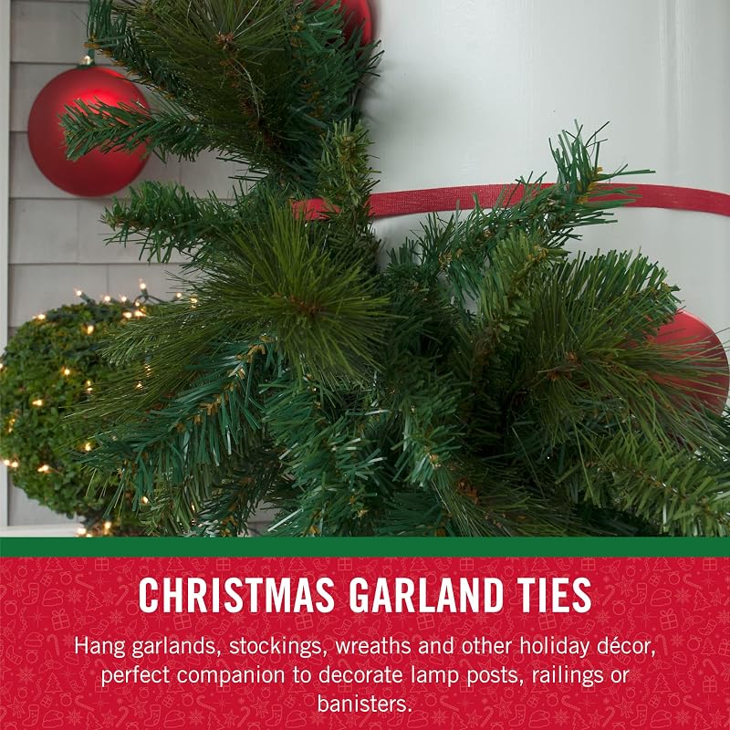 Velcro Brand Garland Ties - Green 30 ft Roll, Cut-to-Size Holiday Decor