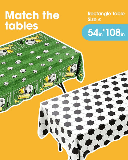 Niuara Soccer Table Cloth - 4 Pack Disposable 54" x 108" Tablecloths for Soccer Parties & World Cup 2026