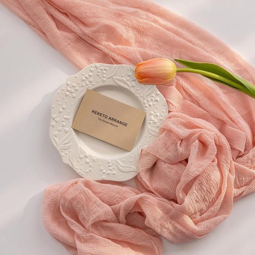 Keketoarrange Pink Cheesecloth Table Runner - 120 Inch Rustic Boho Decor for Weddings & Events