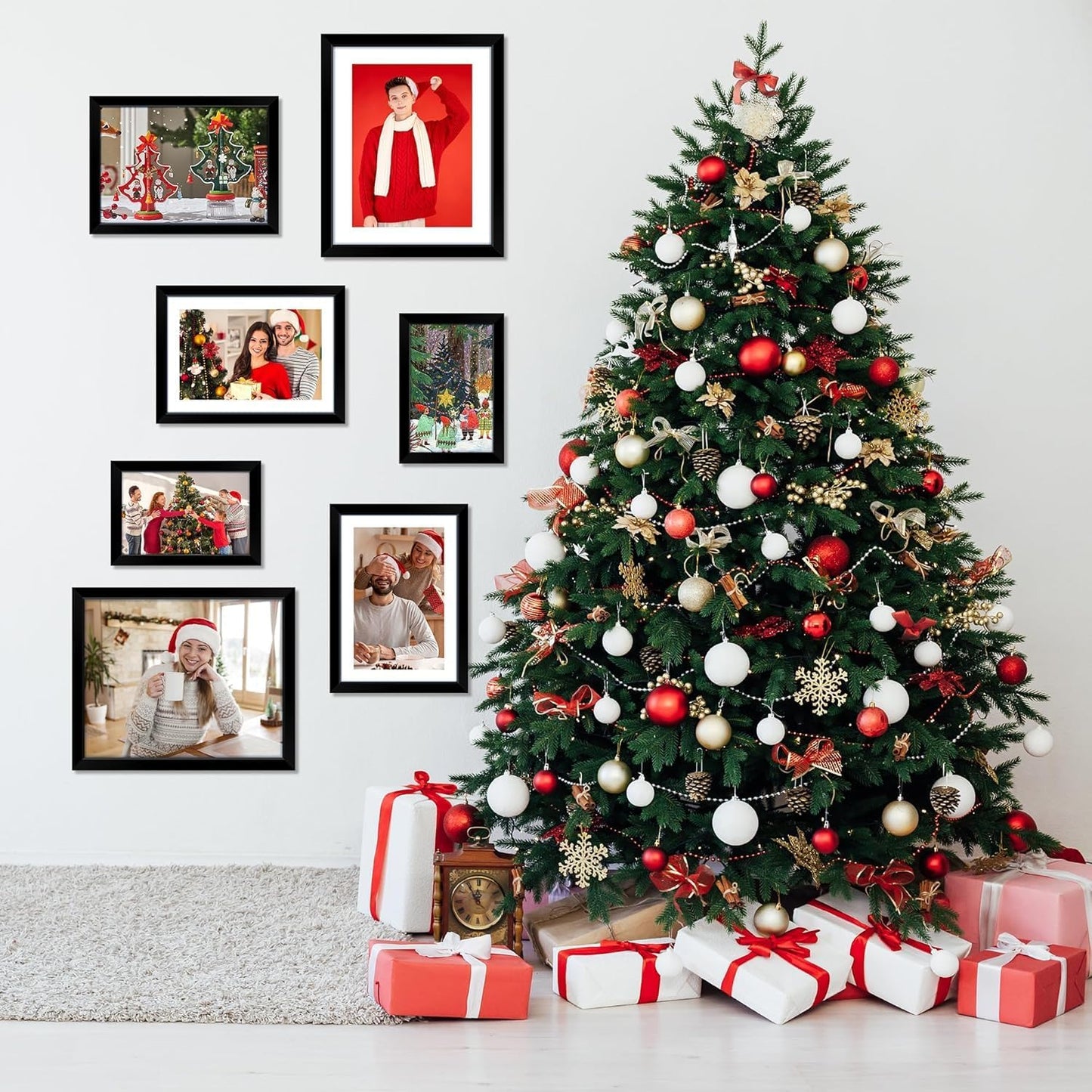 Black 8x10 Picture Frame Set of 2 | Versatile Tabletop & Wall Display with HD Plexiglass