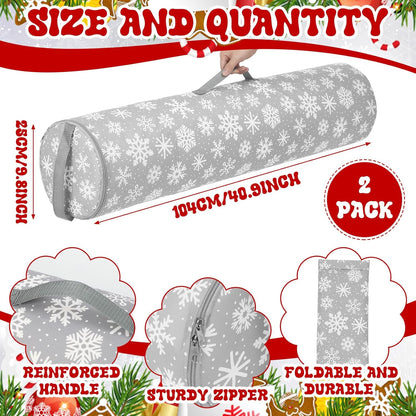Xuniea Christmas Wrapping Paper Storage Bags - 40-Inch Snowflake Organizer for Crafts & Gifts