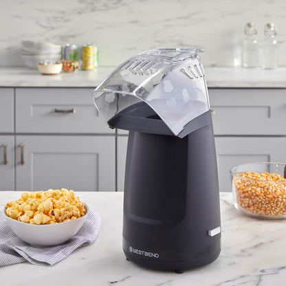 West Bend Air Crazy Popcorn Machine - Healthy Oil-Free Snacking, 4-Quart Capacity, Black