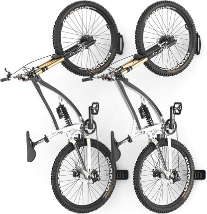 Ultrawall Swivel Bike Rack - 3 Lockable Positions & Double Bearing System | Vertical Wall-Mounted Storage (2 Pack)