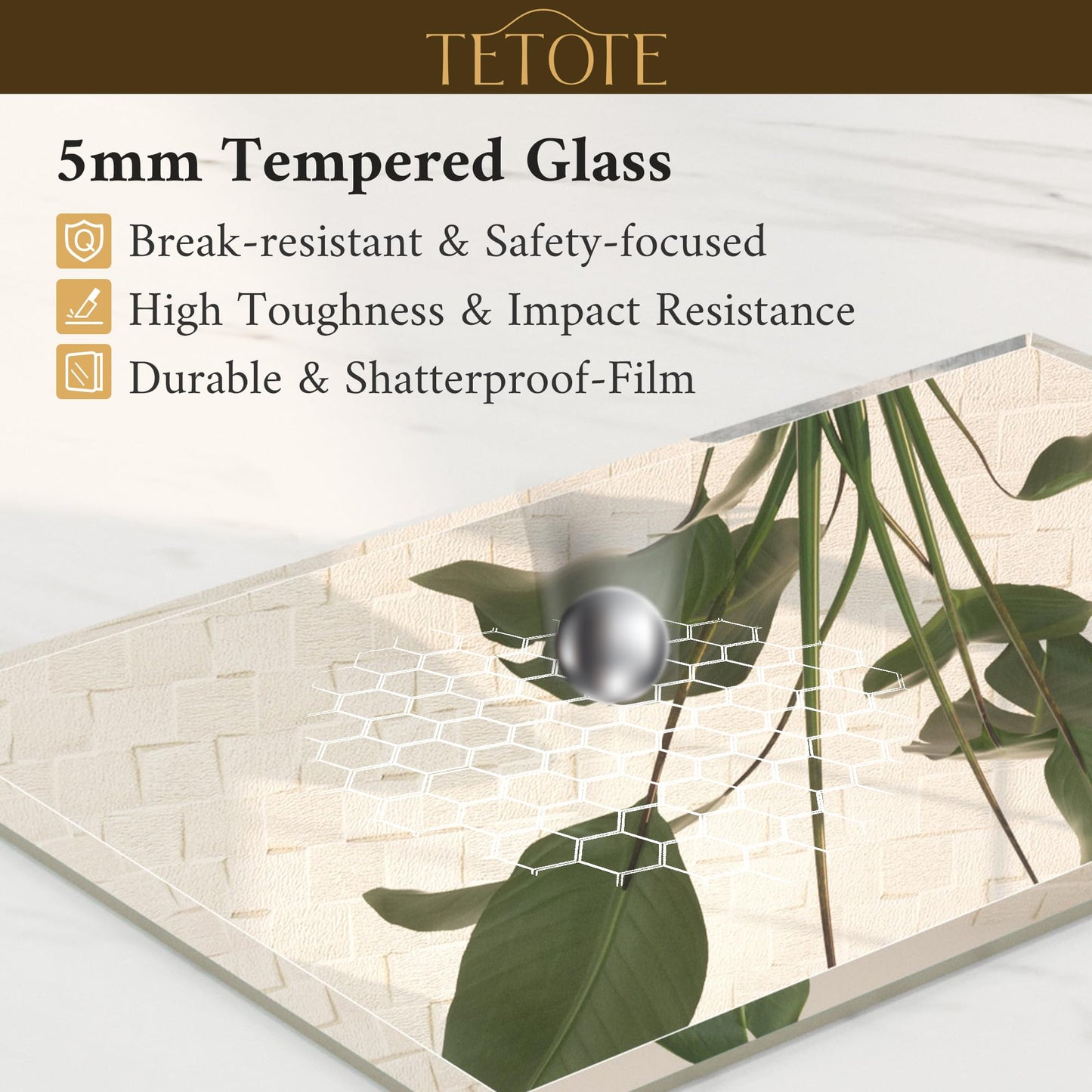 TETOTE 22" x 30" Bathroom Mirror Frameless Tempered Wall Mounted Beveled Mirror for Bathroom