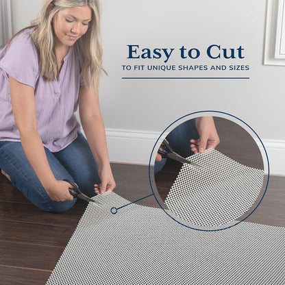 Veken Rug Gripper Pad - Non-Slip Cushion for Hardwood & Tile Floors | 2x3 Ft Anti-Skid Mat with 8 Pcs Rug Tape