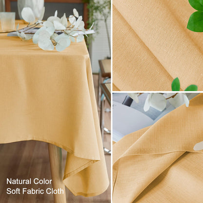 AUSSPVOCT Textured 50 Inch Round Tablecloth Up to 35'' Dia Tables, Waterproof Spill-Proof Wipeable Table Cloth Wrinkle Free Circle Dining Table Cover for Birthday Farmhouse Outdoor Party Tablecloths