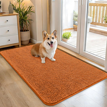 OLANLY Dog Door Mat - Absorbent Non-Slip Mud Mat for Indoor Use | 45x27 Inches, Quick Dry Chenille, Clay