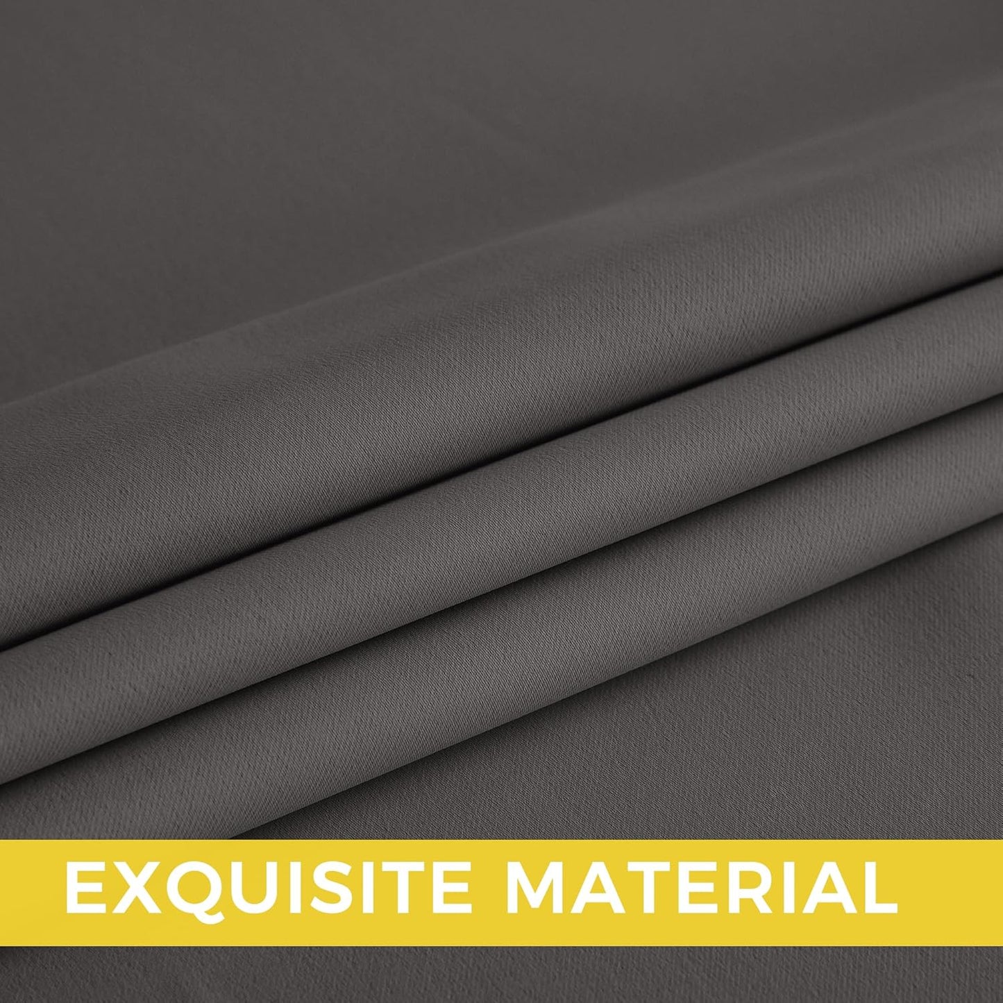 NICETOWN Room Darkening Curtains - Grey Drapery Panels, 2 Pack | 52" x 84" Size