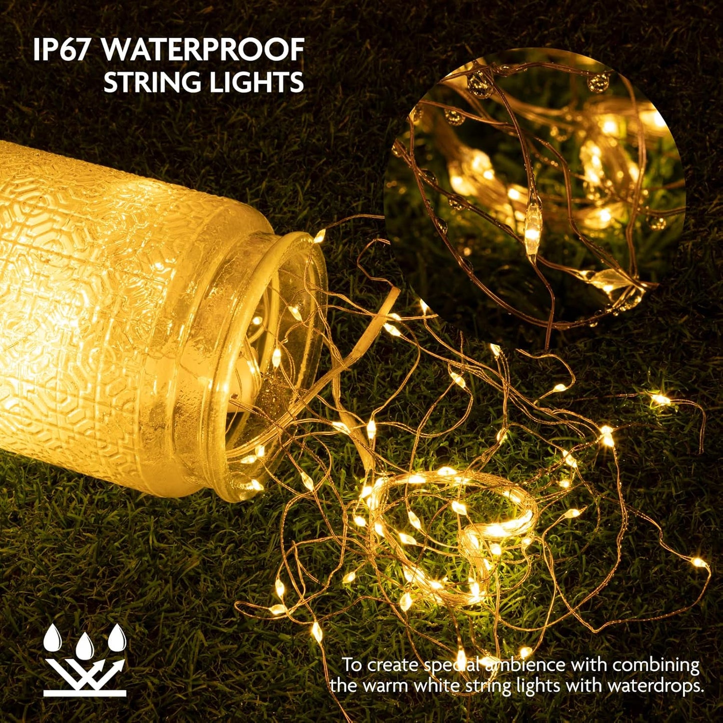 Skiennix 12 Pack Fairy Lights - Battery Operated 20 LED Waterproof Copper Wire String Lights | 7ft Warm White for DIY Wedding & Party Decor
