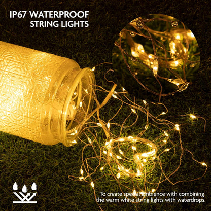 Skiennix 12 Pack Fairy Lights - Battery Operated 20 LED Waterproof Copper Wire String Lights | 7ft Warm White for DIY Wedding & Party Decor
