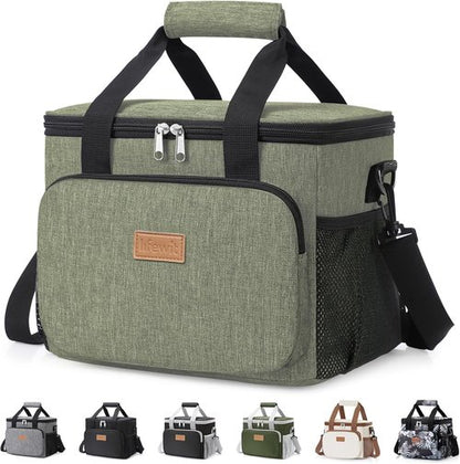 Lifewit Insulated Lunch Bag - Soft Cooler Tote for Adults | Dark Green, 12-Can Capacity (9L)