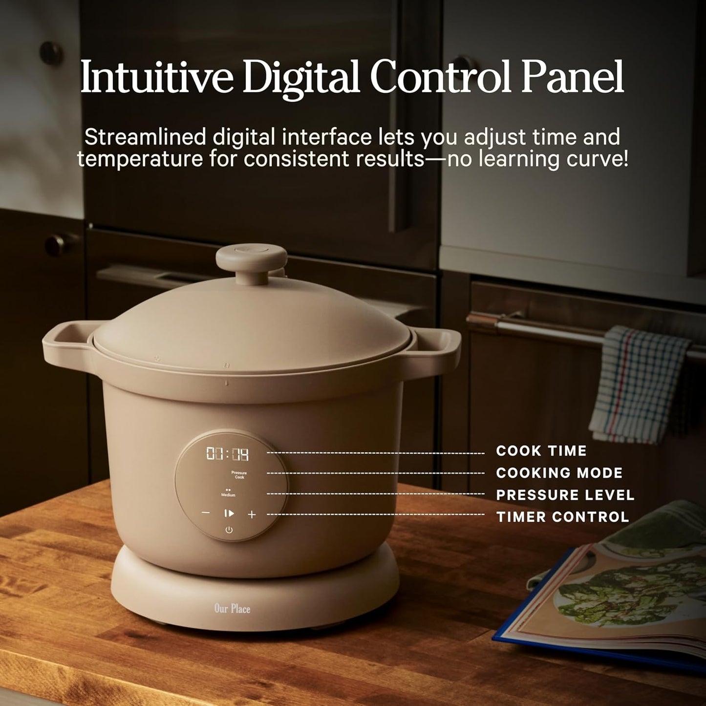 Our Place Dream Cooker - 6 Qt Ceramic Nonstick Multicooker & Pressure Cooker with Touchscreen Controls | Blue Salt