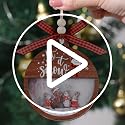 Funny Wooden Christmas Ornament Set - Brown Rabbit & Santa Decorations - Holiday Tree Decor