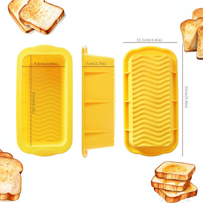 Skiennix Silicone Bread Loaf Pan Set - 3 Non-Stick Baking Pans for Homemade Bread & Cakes | Dishwasher Safe, Nesting Design
