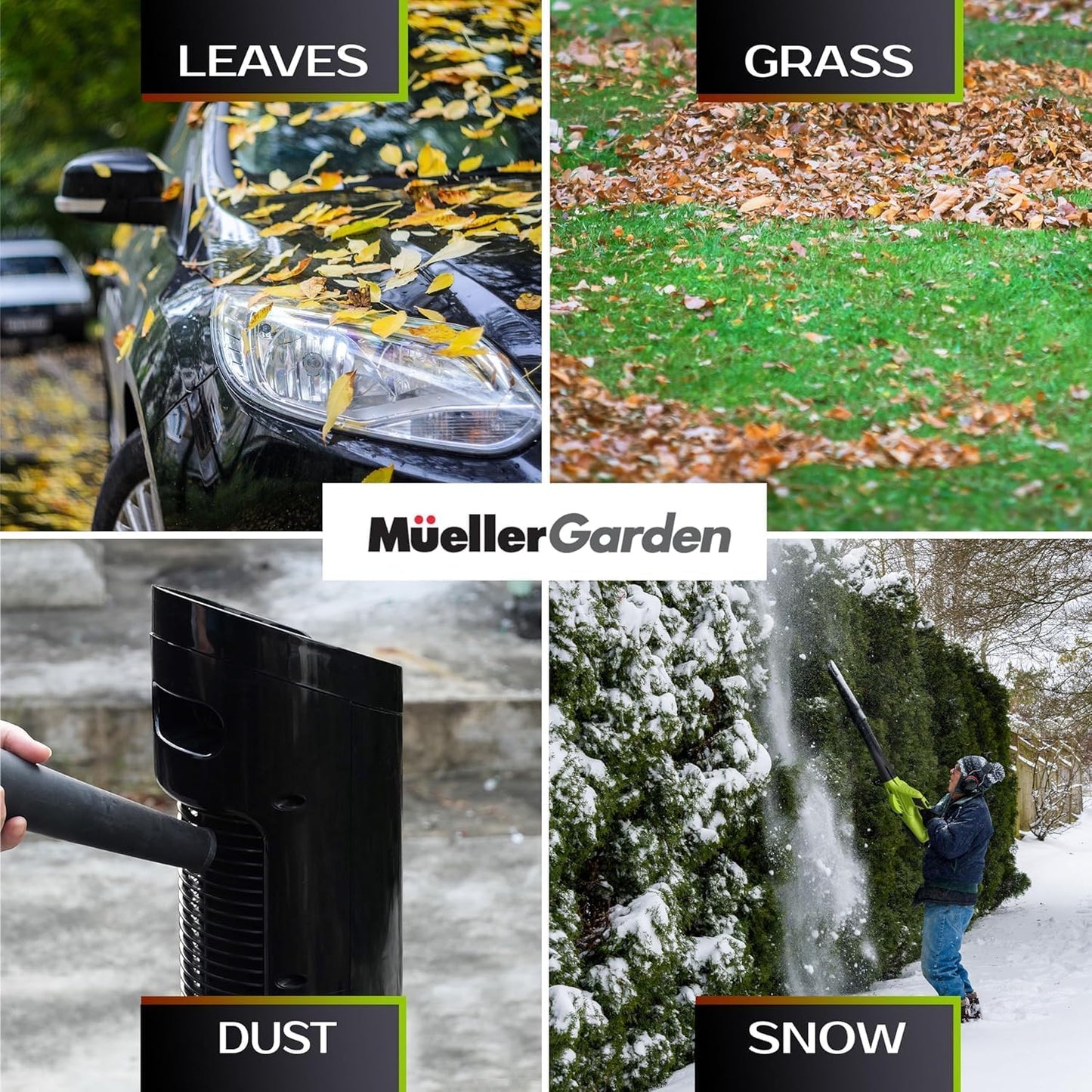 Mueller UltraStorm Cordless Electric Leaf Blower - 140 MPH Power, 2 Batteries & Charger, Lightweight Design
