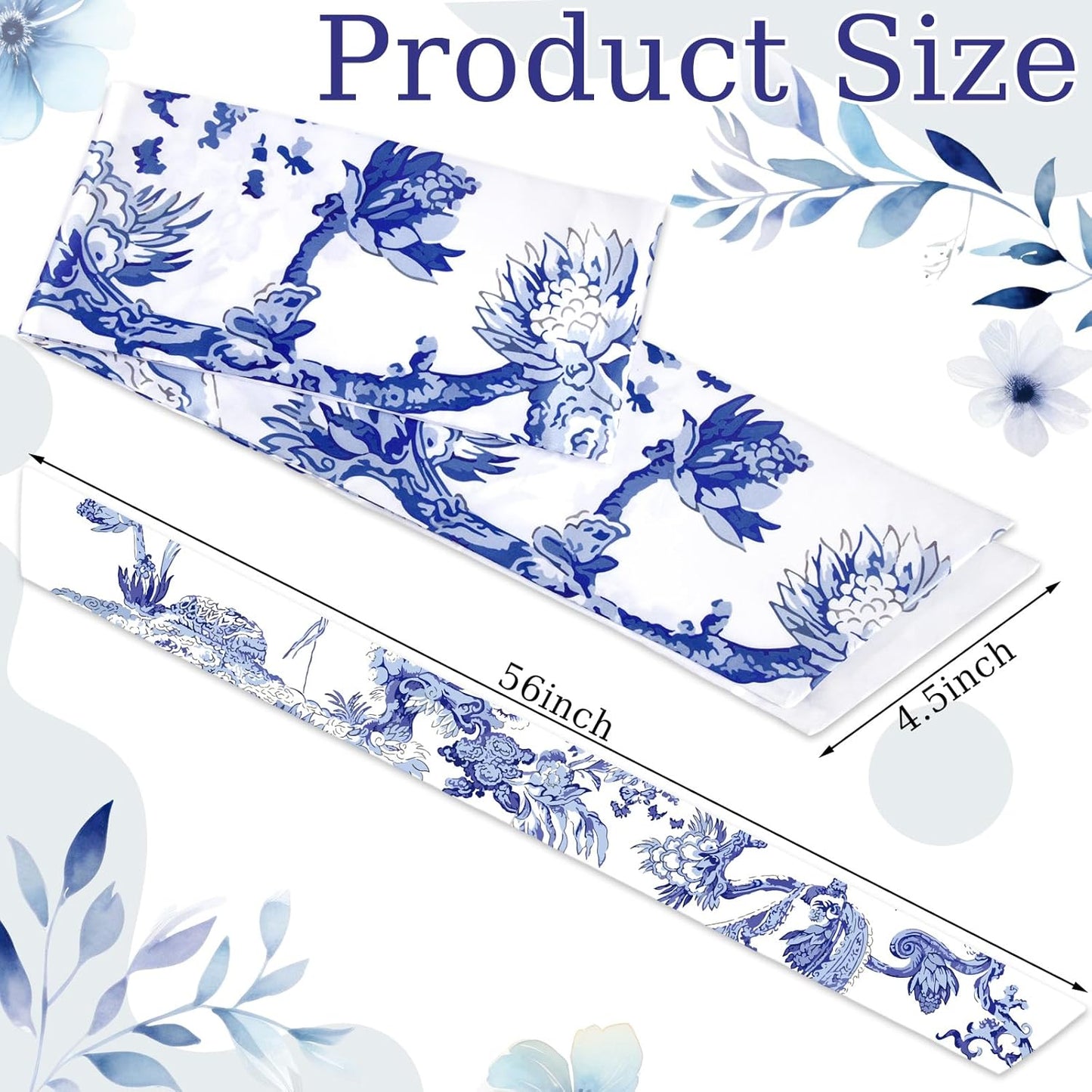 XunYee Wreath Sash Set - 6 Pcs Embroidery Monogram Decor for Indoor/Outdoor Use | Chinoiserie Design