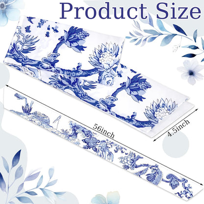 XunYee Wreath Sash Set - 6 Pcs Embroidery Monogram Decor for Indoor/Outdoor Use | Chinoiserie Design