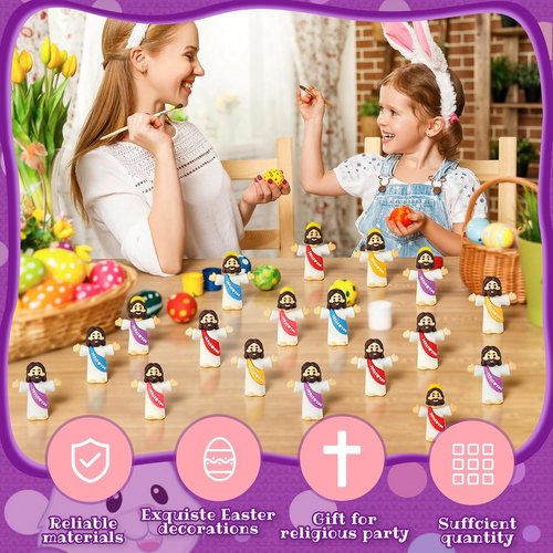 Little Jesus Figures by [Brand Name] - 100Pcs Multicolor Miniature Collectible Figurines for Easter & Religious Gifts