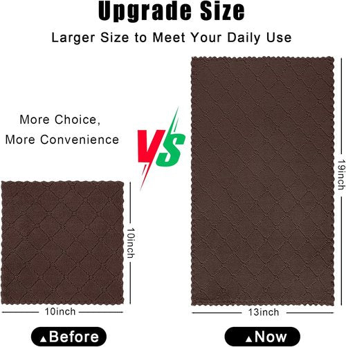 Homaxy Dish Towels - Super Soft & Absorbent Coral Velvet Cloths | 12 Pack (13 x 19 Inches, Brown)