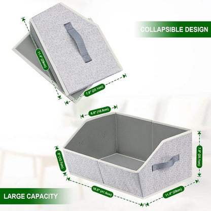Homsorout Decorative Storage Baskets - Trapezoid Closet Bins with Handles, 6-Pack in Pink