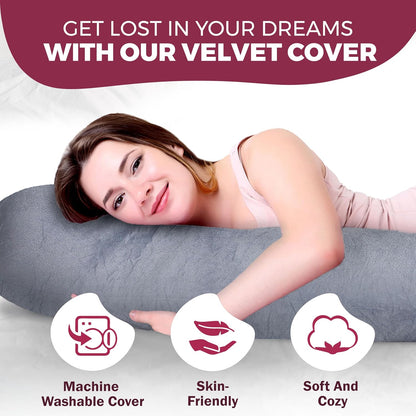 PILLANI Maternity Pillow - 57-Inch Pregnancy Support Pillow with Removable Washable Cover | V-C-U Shaped Full Body Comfort