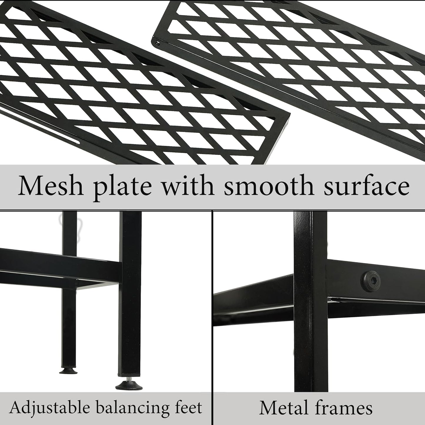 Skiennix Expandable Shoe Rack - 2-Tier Metal Organizer for 12-18 Pairs | Black, 45.6 Inches