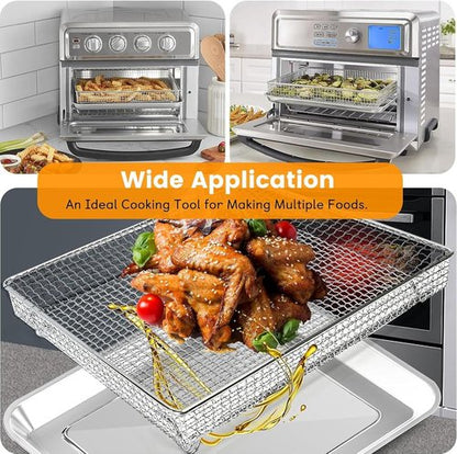 Cuisinart Air Fryer Basket Tray - Replacement Mesh Steel Rack for TOA-60/65/70 | 12.4" x 11" Dishwasher Safe