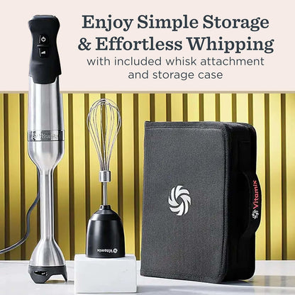 Vitamix Immersion Blender - 5-Speed Professional Hand Blender with Whisk Attachment & Storage Case | Stainless Steel/Black
