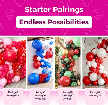 Bezente Red Balloons | 100 Pack 12-Inch Round Latex Balloons for Valentine's Day & Parties