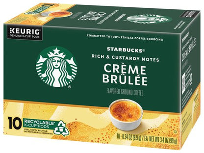 Starbucks Crème Brulée Flavored Blonde Roast Single Cup Coffee for Keurig Brewers, 10 Count - Pack of 2
