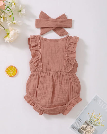 Renotemy Newborn Baby Girl Romper - Summer Short Sleeve Jumpsuit in Cute Designs