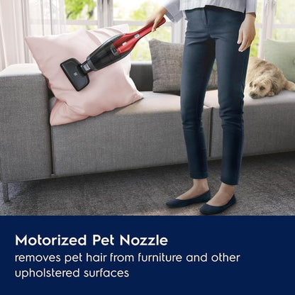 Electrolux Ergorapido Pet Cordless Vacuum Cleaner - 2-in-1 Design with Motorized Pet Nozzle | 48-Minute Run Time, Chili Red