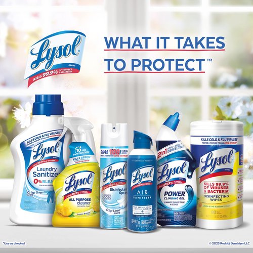 Lysol Power Toilet Bowl Cleaner Gel, For Cleaning and Disinfecting, Stain Removal, 24oz
